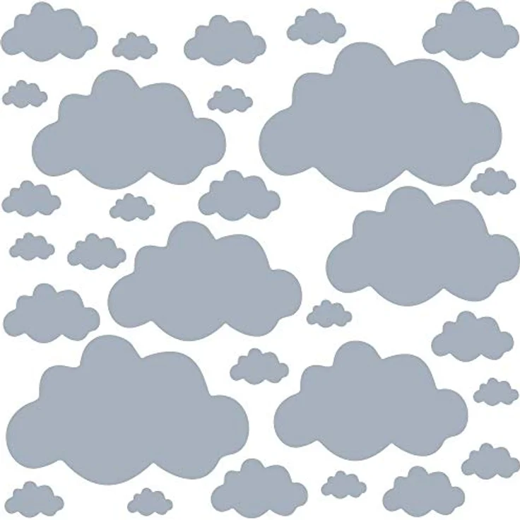 PREMYO 'Wolken' Wandsticker grau – Bild 2