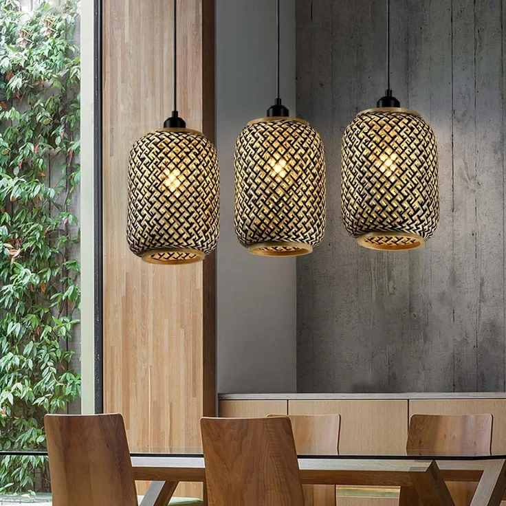 LQWELL Pendelleuchte Pendellampe Hängelampe Laternen E27 Vertigo Lampe, ohne Leuchtmittel, Retro Hängeleuchte Pendelleuchte, Kronleuchter Höhenverstellbare, für Wohnzimmer Schlafzimmer Esszimmer Cafés Studio Bar Gang – Bild 5