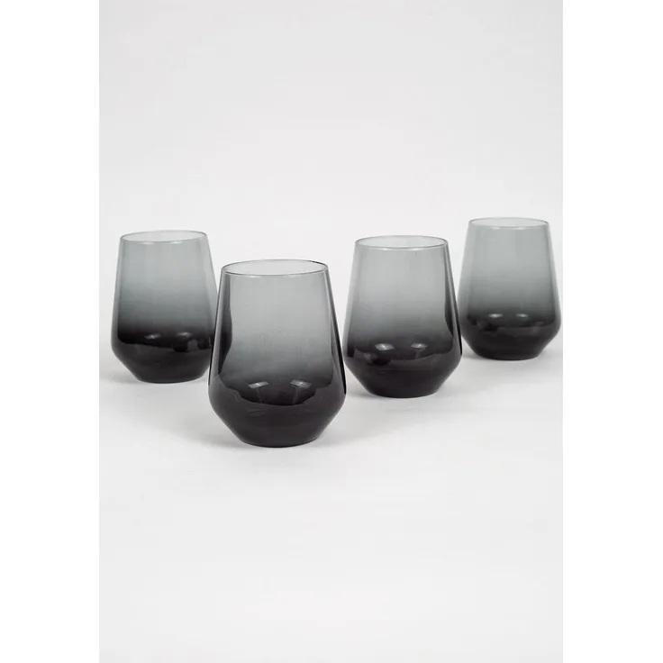 Hermia Concept 'New Iconic 425 - Fume' Gläser-Set (4-teilig), Rauchgrau, 6,8 x 6,8 x 11 cm, 425 ml