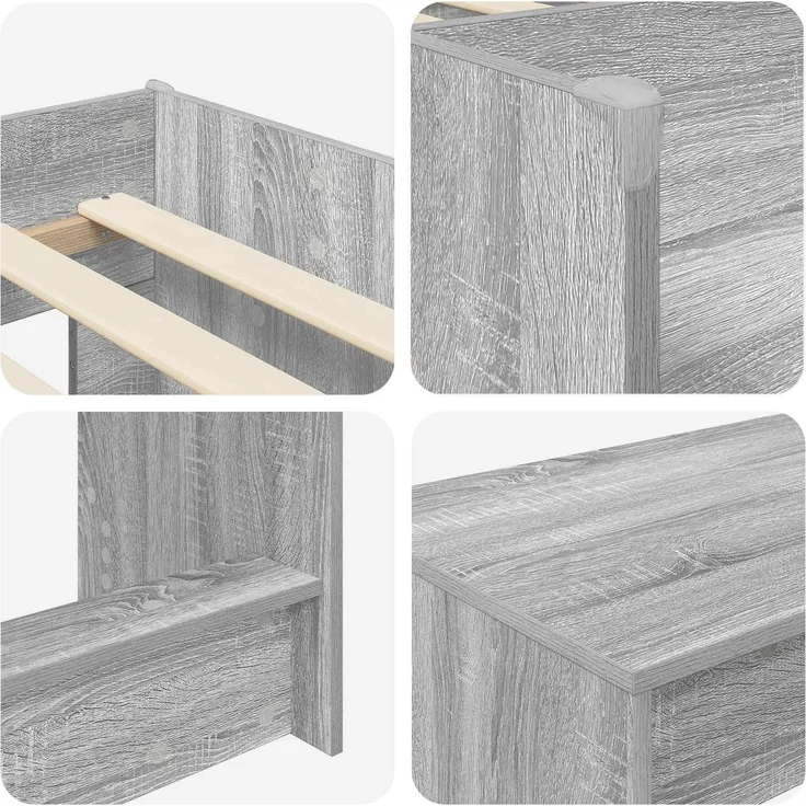 vidaXL Hochbett mit Schreibtisch für Kinder 2 stk. Sonoma-Grau 3423475 – Bild 6
