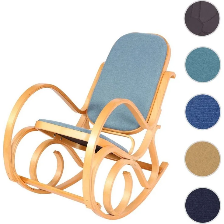 MCW Schaukelstuhl Gallarate, Retro-Design, Stabiles Gestell, Weiche Polsterung, Schaukelfunktion