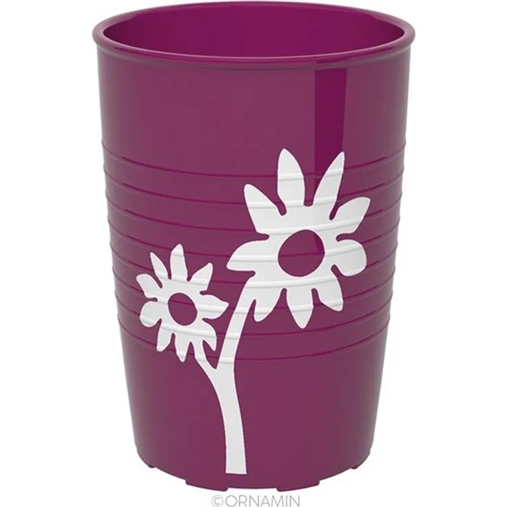 Ornamin Schnabelbecher mit Antirutsch-Trick Blume/Ringe mit Schnabelaufsatz/Trinkaufsatz, 1-tlg, SAN, Trinkhilfe l Alltagshilfe l BPA-frei l Made in Germany