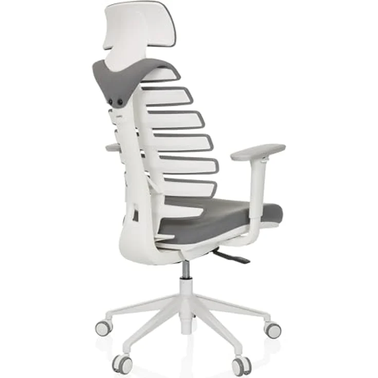 MID.YOU Drehstuhl Dunkelgrau, Textil mit ergonomischer Rückenlehne und Armlehnen, für Arbeitszimmer, 67x116 - 133x65 cm – Bild 9