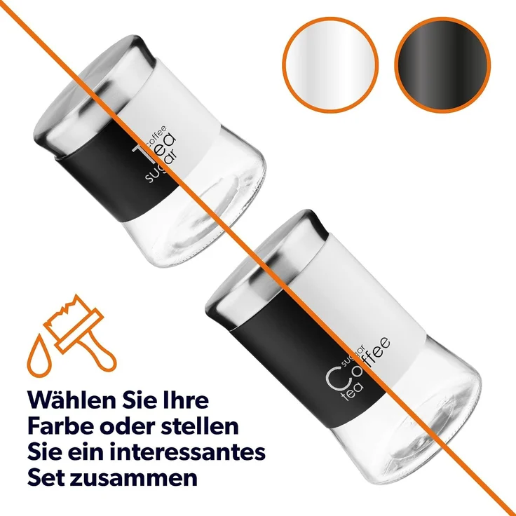 KADAX Glasbehälter für Kaffee, Tee, Zucker, mit Deckel, Schwarz, 750 ml – Bild 6