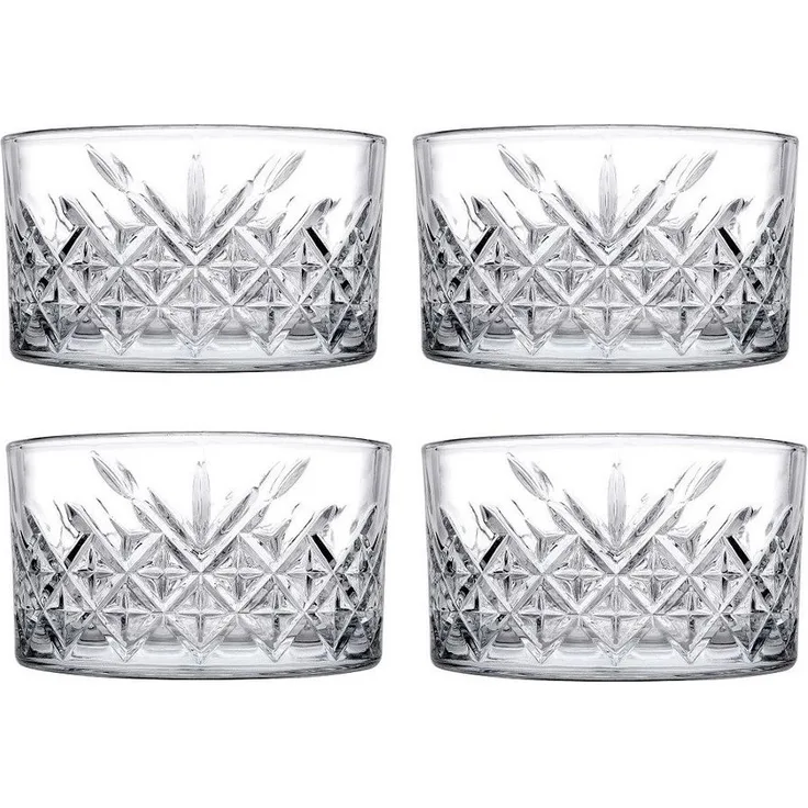 Pasabahce 487642 Timeless 4er Packung Schale Knabberschale Cerezlik, Glas, transparent, 22,5 ml