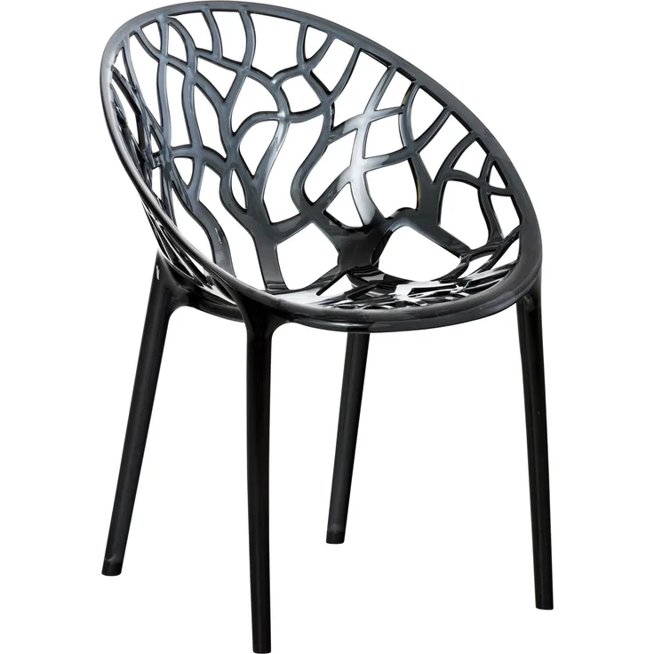 CLP Wetterbeständiger Stapelstuhl Crystal aus Kunststoff,schwarz