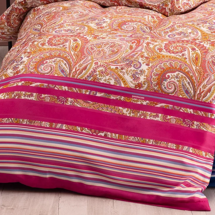 Bettwäsche Bassetti Mako Satin Noto 155x220 P2-Fuxia – Bild 3