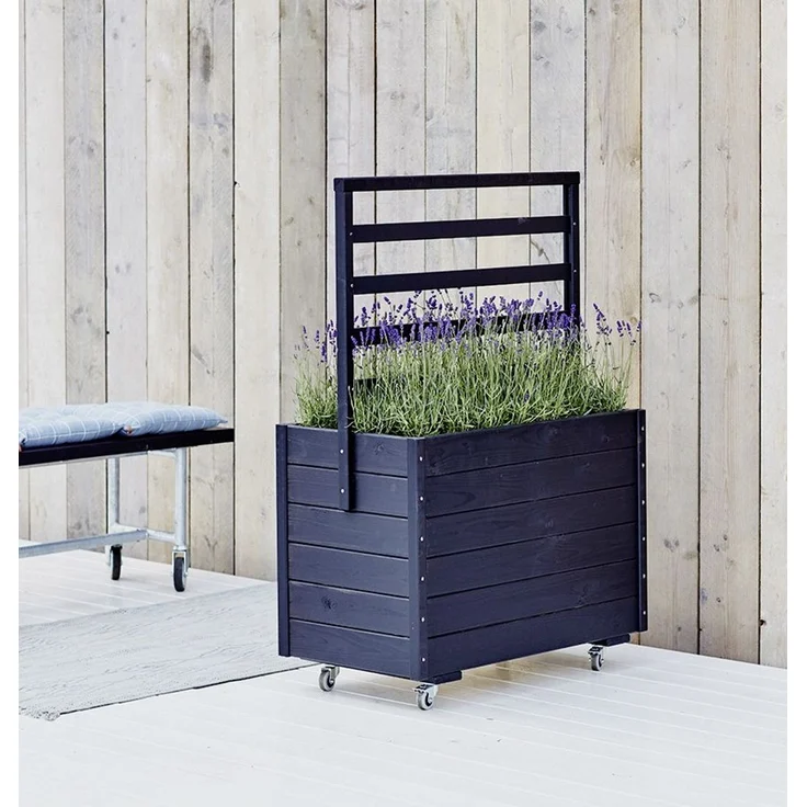 Plus Pflanzkasten mit Spalier und Räder RAL 9005 Schwarz – Bild 2