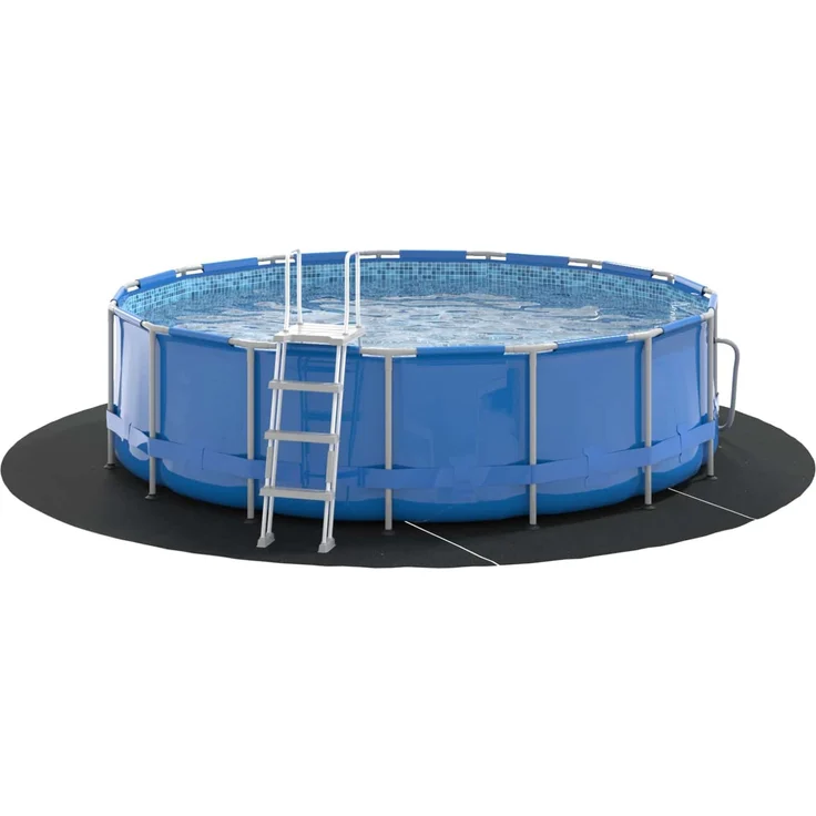 vidaXL Bodenfolie für Pools Ø 396 cm (2 mm) Rund Vliesstoff Schwarz 42009115 – Bild 3