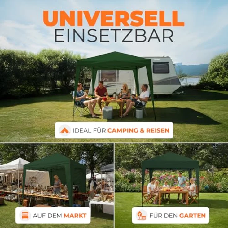 Kronenburg Faltpavillon wasserdicht Dachmaß 2x2 m UV Schutz 50+ Pavillon in Grün – Bild 8