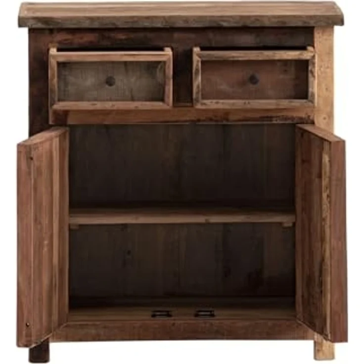 Rustikale Kommode Sumatra aus recyceltem Altholz 80x87x40 cm mit 2 Türen und 2 Schubladen – Stauraumwunder im Landhausstil von massivum – Bild 5