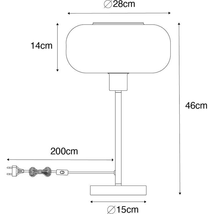 Qazqa Tischleuchte Bizle, ohne Leuchtmittel, E27, Beige, Art Deco, Glas, 1-flammig – Bild 5