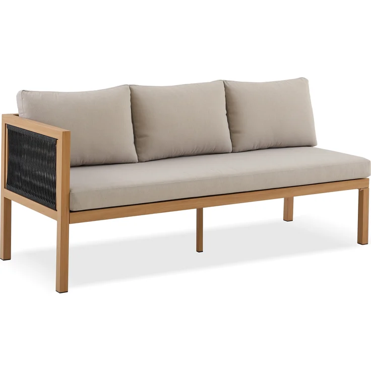 Gardissimo LUKA Rope Alu Ecklounge Gartenmöbel Set Holzoptik Gruppe rechts – Bild 9