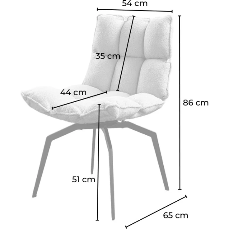 KAWOLA Esszimmerstuhl BARO Drehstuhl Stoff grau 86 x 65 x 54 cm – Bild 10