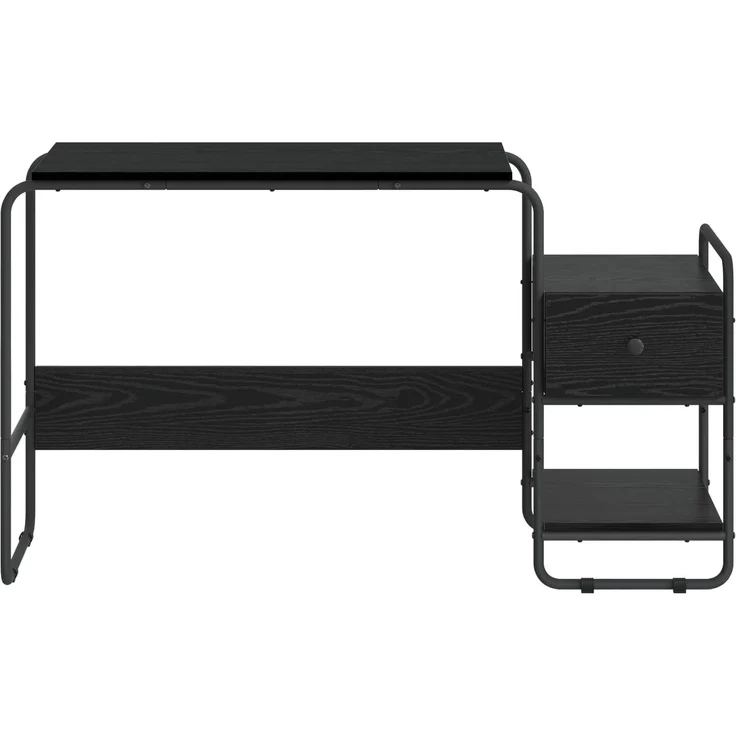 vidaXL Schreibtisch mit Stauraum Schwarz Eichen-Optik 8008044 – Bild 4