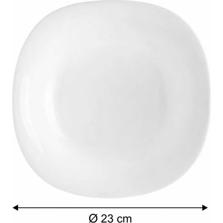 Annastore Geschirr-Set 6er Set Opal Geschirr weiß Speiseteller Suppenteller Dessertteller, 6 Personen, Eckige Teller, Stoßfest, Bruchfest – Bild 3