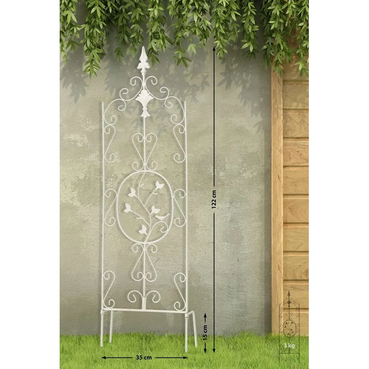Rankgitter FALK 2er Set - 35x1x122cm, Metall, Weiß | Rankhilfe Kletterpflanzen Gartendekoration – Bild 2