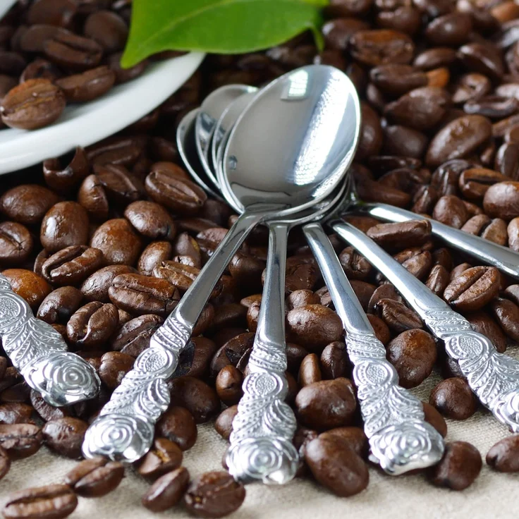 Espressolöffel 12er Rosendekor Edelstahl – Bild 3