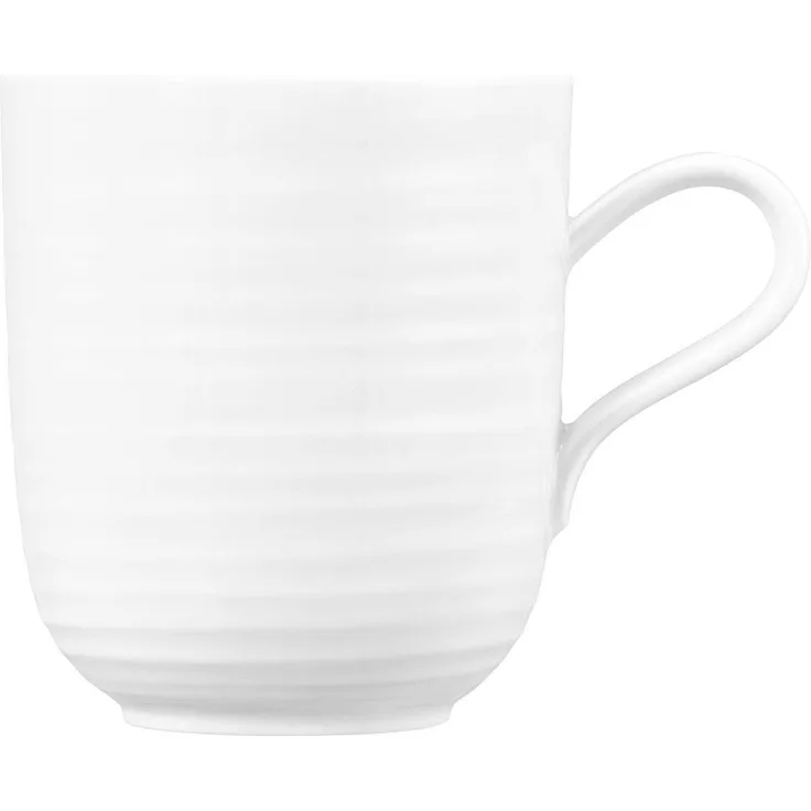 Becher mit Henkel 0,40 l Terra Weiss Seltmann Weiden Becher - Mikrowelle geeignet, Spülmaschinenfest
