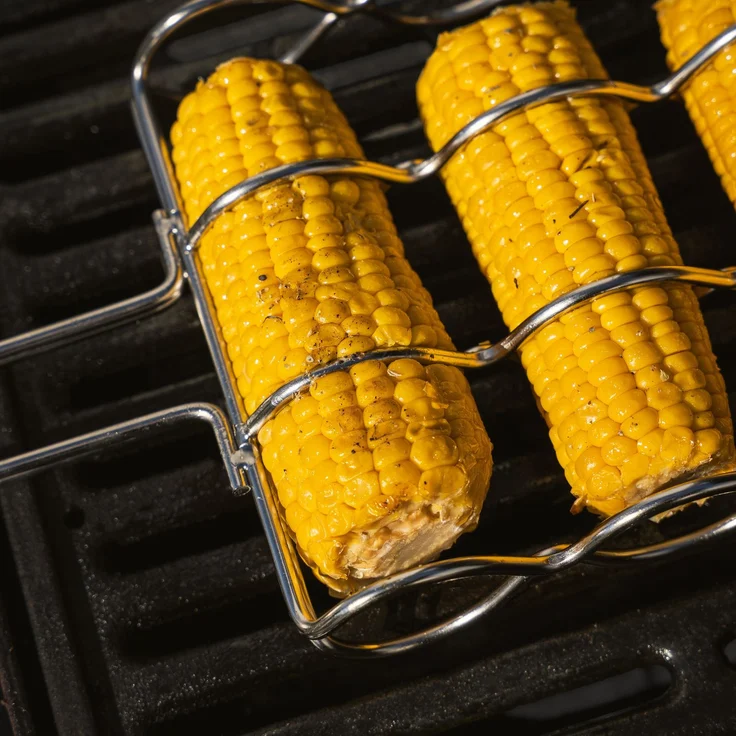 Maiskolben-Grillhalter für 4 Maiskolben / Edelstahl / 3 Größen einstellbar / ca. 55 x 17,5 cm – Bild 8