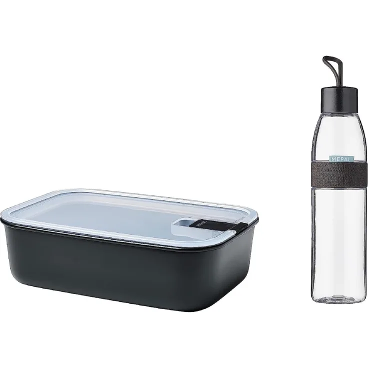 Mepal  Easy to go Set  Frischhaltedose EasyClip 1500 ml + Trinkflasche Ellipse 700 ml  Nordic Black  bruchfestes Material - auslaufsicher - Spülmaschinengeeignet - ideal für Fitnessstudio und Büro