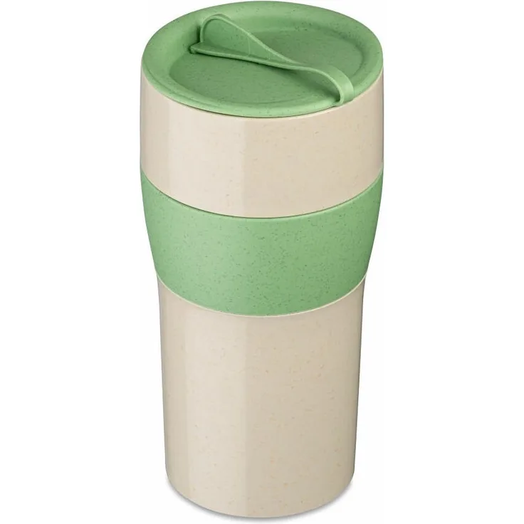 Koziol Thermobecher Aroma To Go XL, Isolierbecher, Biozirkulärer Kunststoff, Nature Desert Sand / Nature Leaf Green, 700 ml, 7243276