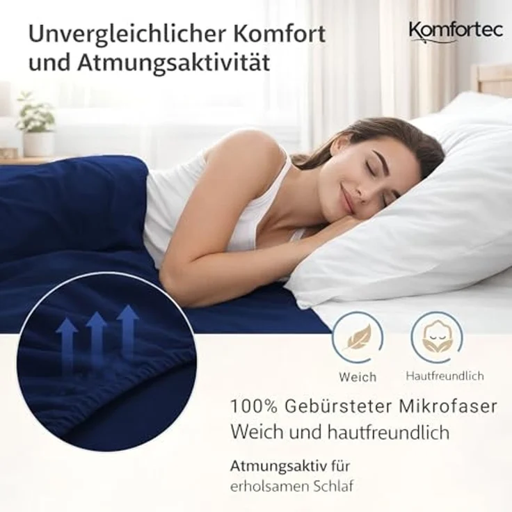 Komfortec Spannbettlaken Boxspringbett bis 15cm - 30cm Matratzenhöhe, Mikrofaser, Gummizug: Rundum, (2 Stück) – Bild 3