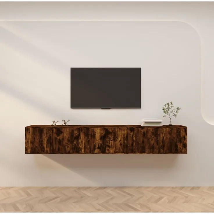 vidaXL TV-Wandschränke 3 Stk. Räuchereiche 80x34,5x40 cm 3188363