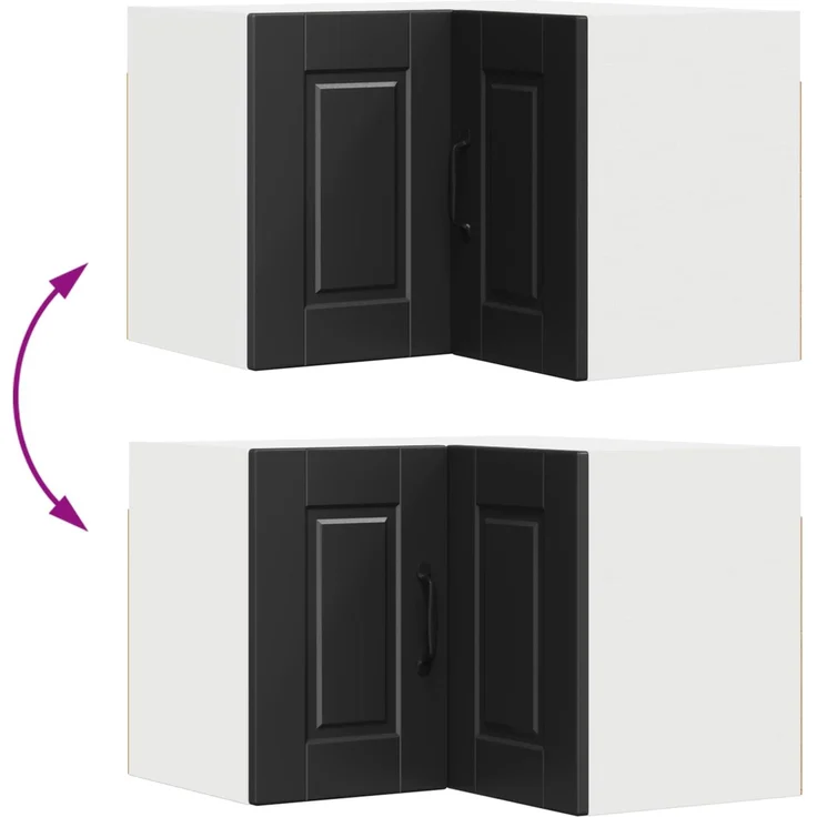 vidaXL Wand-Eckschrank PORTO Schwarz 57 x 57 x 40 cm Holzwerkstoff 885306 – Bild 11