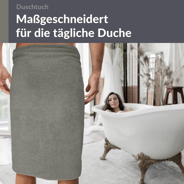 Lashuma Duschtuch Linz, Frottee (1-St), Flauschiges Badetuch grau 70x140 cm – Bild 9