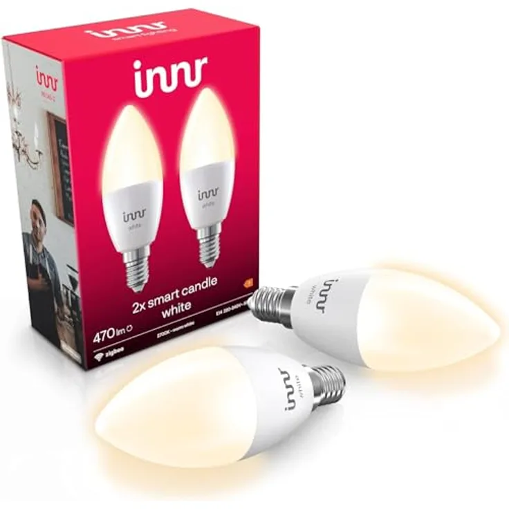 innr Zigbee Smart Lampe E14, Warmweiß, Dimmbar, 2 Stück, kompatibel mit Hue* und Alexa (Bridge erforderlich)