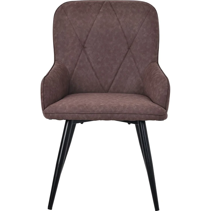 HOMAVO Esszimmerstuhl 4 Stück mit Armlehnen Lederlook Braun 57x62x87cm, YZ3 – Bild 3
