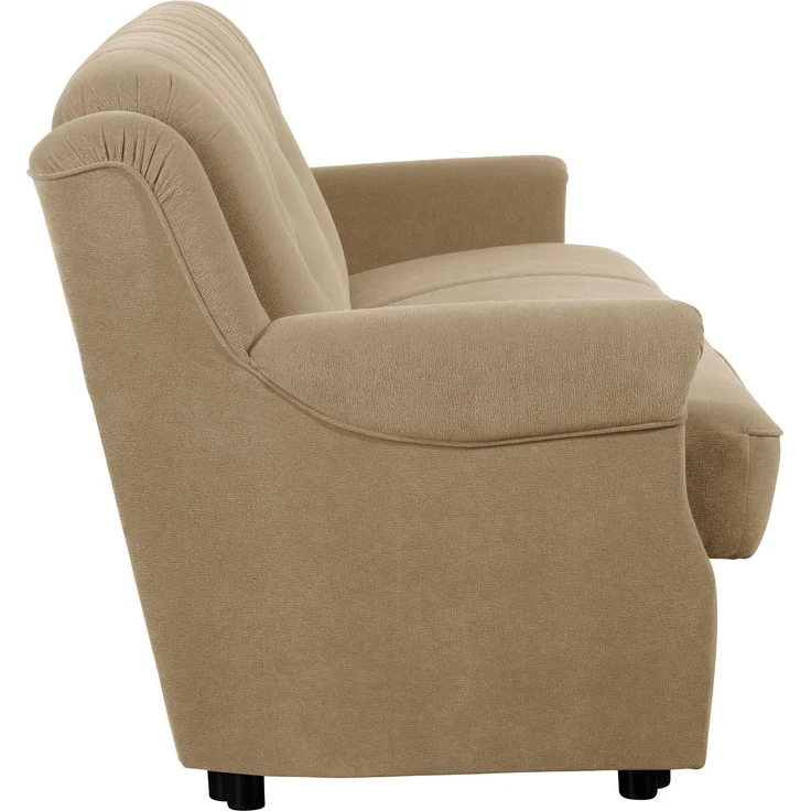 Sofa 3-Sitzer mit Bettfunktion Kaylyn Flockstoff sand – Bild 3