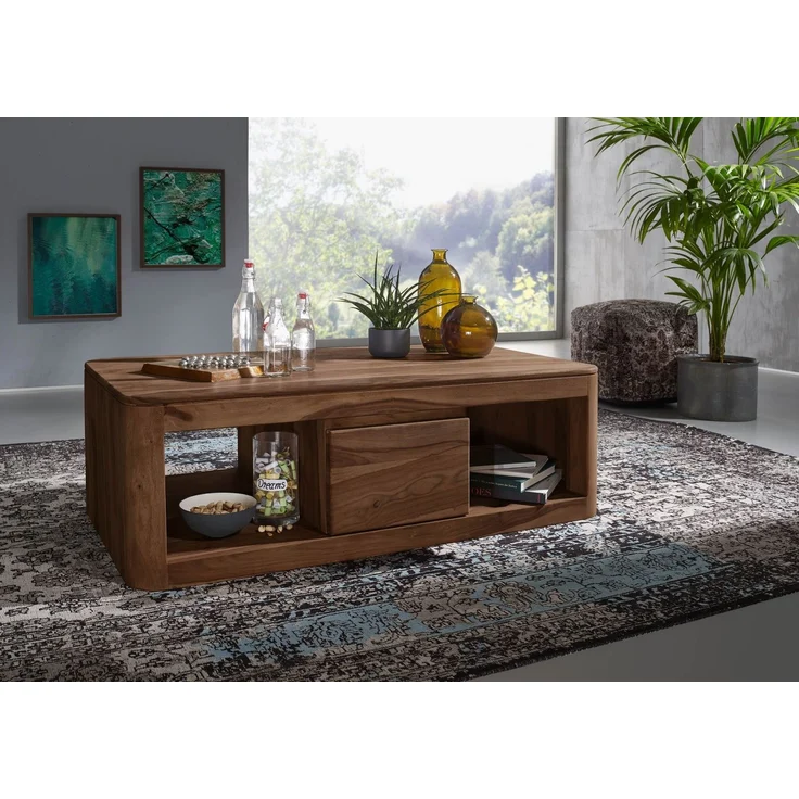 Couchtisch Sheesham 118x65x40 smoked cherry gebeizt TORONTO #152 – Bild 9