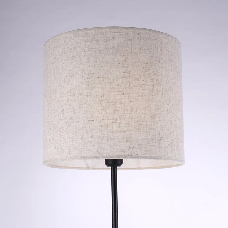 JUST LIGHT 11234-79 LED Stehleuchte Holzdekor Stoffschirm E27 165cm – Bild 3