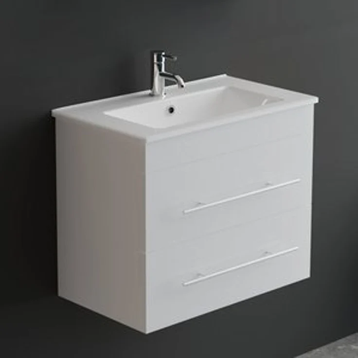 Alpenberger Badmöbel-Set Waschbecken mit Unterschrank - Waschbeckenunterschrank mit Schubladen, (Badezimmerschrank - Weiß, Schrank Badschrank - 60 cm), Gäste WC & Badezimmer Set - Waschtisch mit Nano – Bild 6