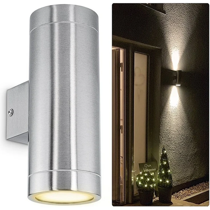 SSC-LUXon LED Außen-Wandleuchte LED Wandleuchte TIRA Edelstahl Up & Down IP44 Aussenleuchte, Warmweiß – Bild 5