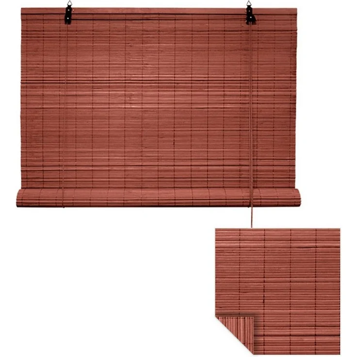 Rollo Bambusrollo, 40 x 130 cm, kirsche, Victoria M, verdunkelnd, ohne Bohren, freihängend, verschraubt, ohne Bohren, zum Schrauben – Bild 1