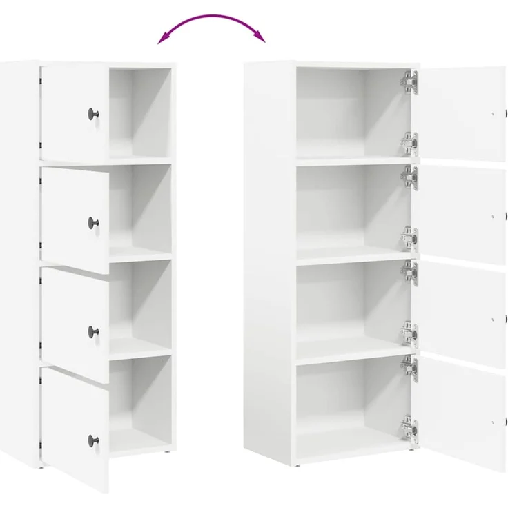 vidaXL Bücherregal Weiß 40x24x102 cm Holzwerkstoff 860373 – Bild 8