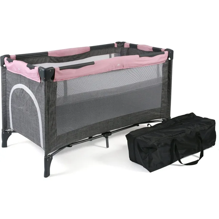 Chic 4 Baby Reisebett Luxus Melange grau-rosa