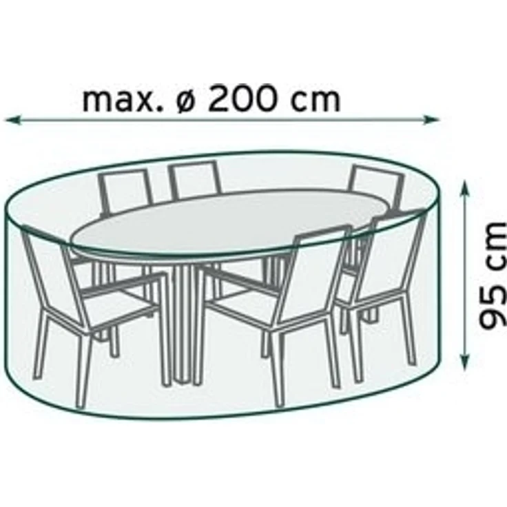 TrendLine Schutzhülle Basic Sitzgruppen Ø 200x95 cm Abdeckung Gartenmöbel Hülle – Bild 4