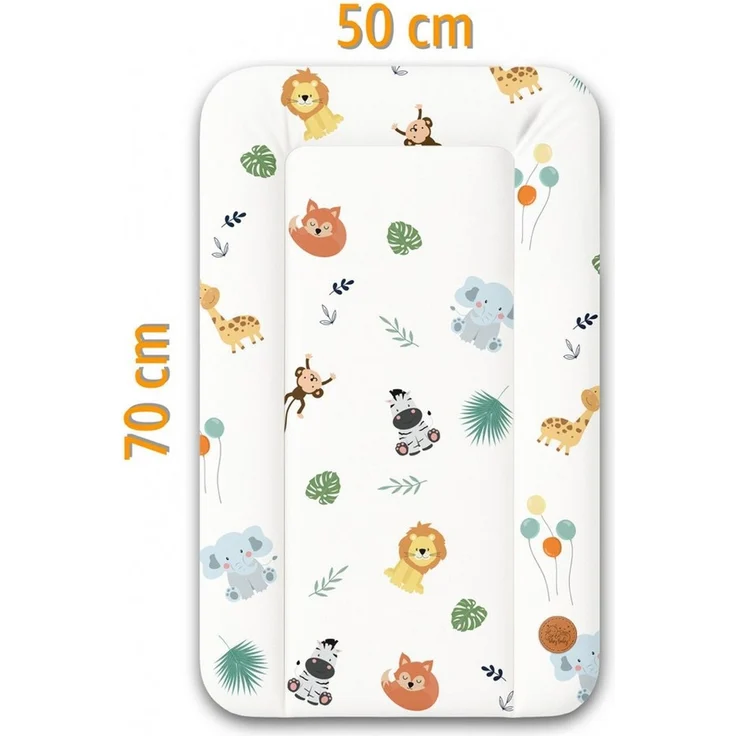 Wickelauflage Wickelunterlage abwaschbar und wasserdicht 70x50 cm - Wickelmatte zum Auflegen auf Wickeltisch Wickelaufsatz Wickelkommode oder Waschmaschine changing mat 70x50 Safari