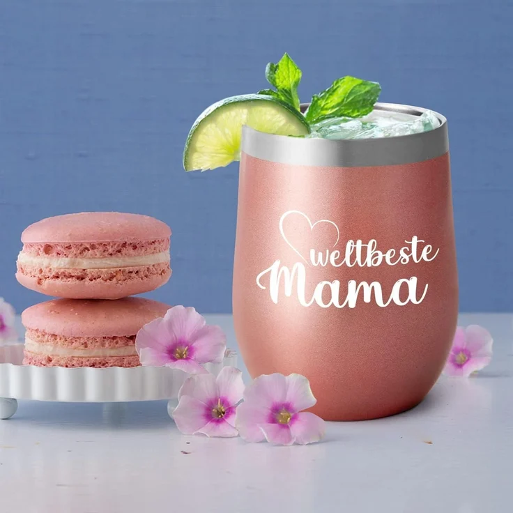 Livole Geschenk für Mama - Weltbeste Mama Thermobecher 350ml mit Strohhalm – Bild 3