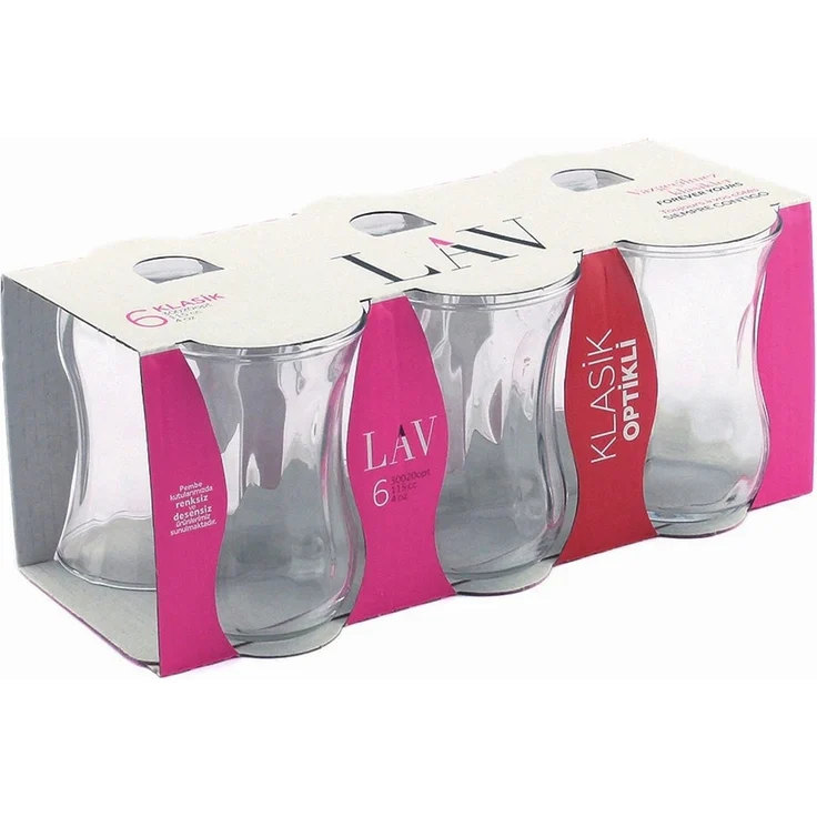 LAV Klasik 6er-Set Teegläser 115 ml – Transparent mit optischer Struktur – Bild 2
