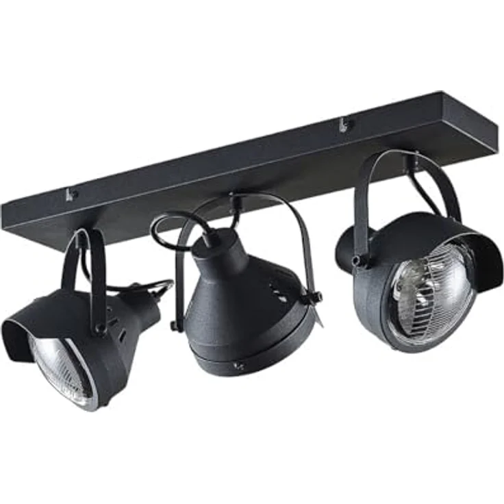 Lindby Strahler Henega, 3-flammige Deckenlampe im Vintage-Industriestil, schwarz, GU10, geeignet für Wohnzimmer, Esszimmer und Flur – Bild 1