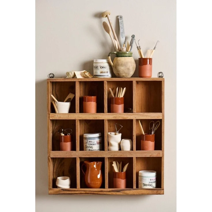 Ib Laursen - Wandregal Regal 12 Fächer Unika Holz Braun 12 Papierhalter 21038-30 – Bild 3