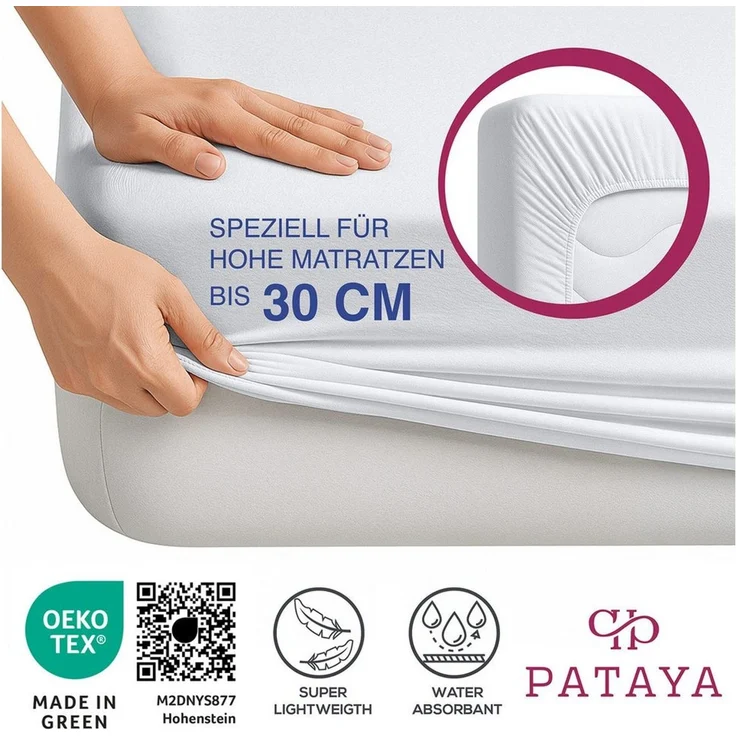 Matratzenschoner 90x200, 140x200, 160x200, 180x200 Matratzenauflage, Fitted Pataya, wasserundurchlässig, atmungsaktiv, pflegeleicht – Bild 2