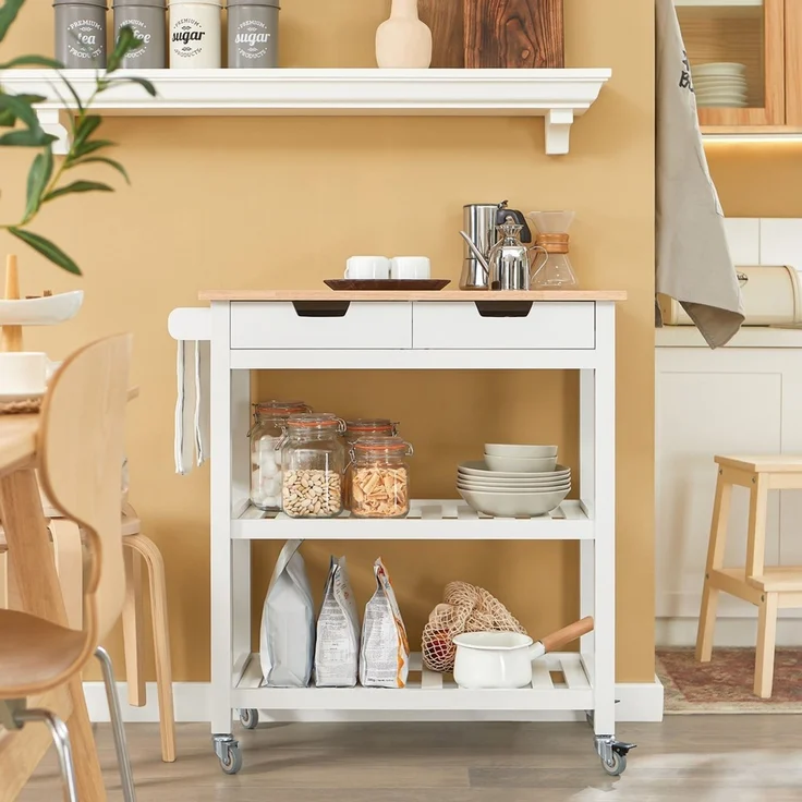 SoBuy FKW68-WN Kücheninsel, MDF, Lackiert, Weiß, 84 x 89 x 39 cm – Bild 2