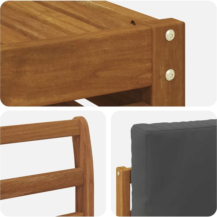 vidaXL Outdoor-Sofagarnitur 7 stk. 6-Sitzer Natur und Anthrazit 3374932 – Bild 7