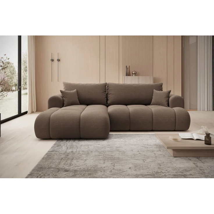 thematys Ecksofa TREVIO 260 x 165 cm, mit Schlaffunktion, mit Bettkasten, Taupe (Element 05), Ausrichtung links – Bild 1